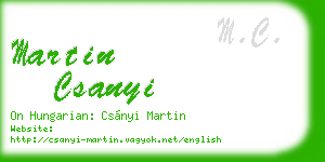 martin csanyi business card